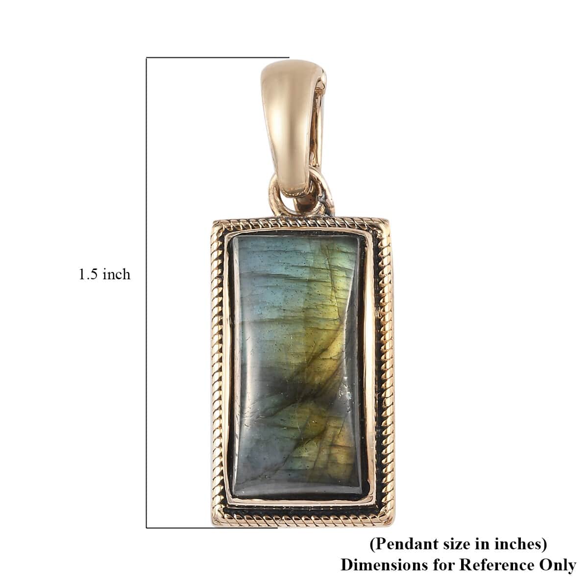 Malagasy Labradorite Solitaire Pendant in Copper with Magnet 12.35 ctw image number 4