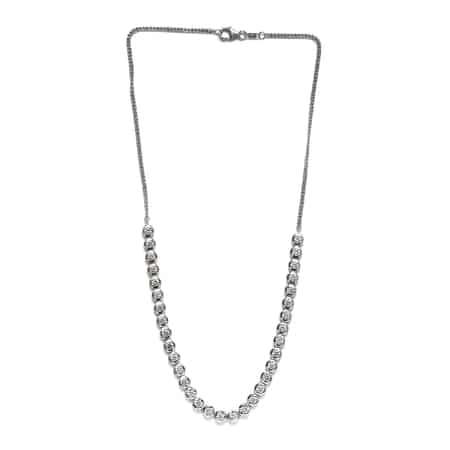Lustro Stella Made with Finest CZ Fancy Necklace 18 Inches in Platinum Over Sterling Silver 6.65 ctw image number 0