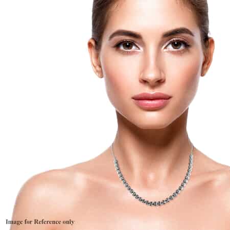 Lustro Stella Made with Finest CZ Fancy Necklace 18 Inches in Platinum Over Sterling Silver 6.65 ctw image number 1