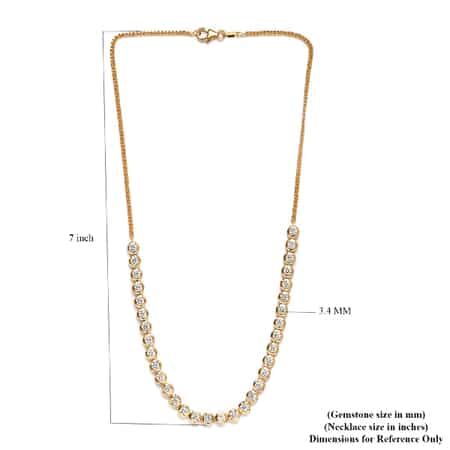 LUSTRO STELLA Made with Finest CZ Fancy Necklace 18 Inches in Vermeil YG Over Sterling Silver 14.80 Grams 9.75 ctw image number 4