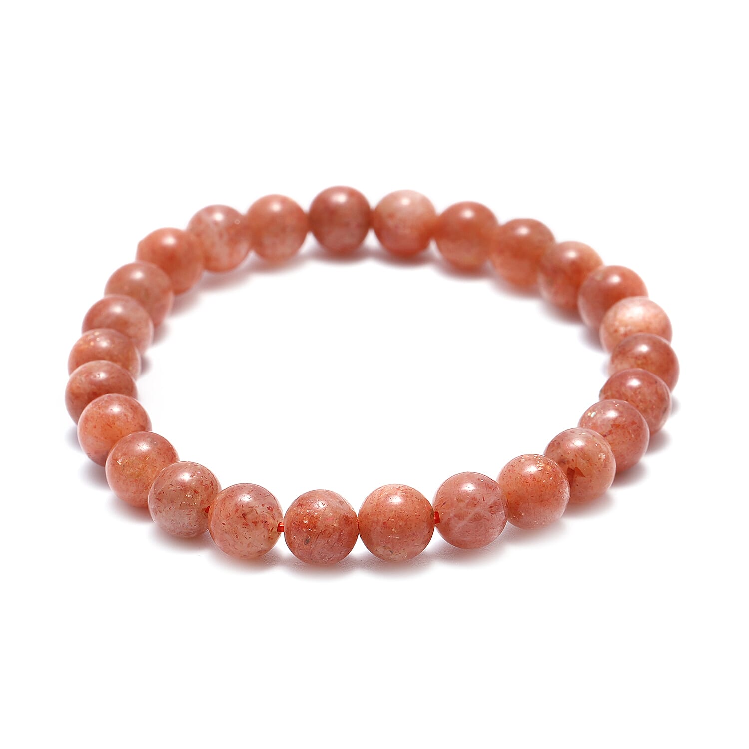 Natural Tanzanian Golden Sunstone 6-8mm Beaded Stretch Bracelet (6.5- 7.00 In) 67.00 ctw