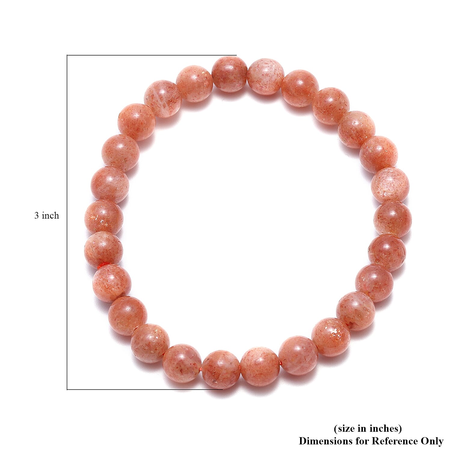 Natural Tanzanian Golden Sunstone 6-8mm Beaded Stretch Bracelet (6.5- 7.00 In) 67.00 ctw