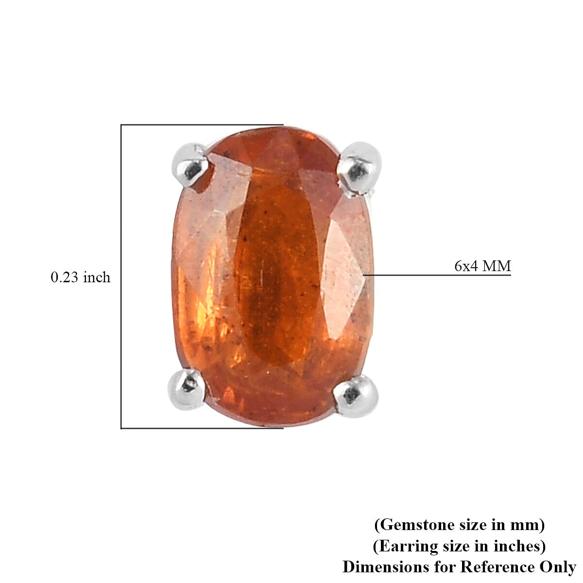 Tangerine Kyanite Solitaire Stud Earrings in Platinum Over Sterling Silver 1.15 ctw