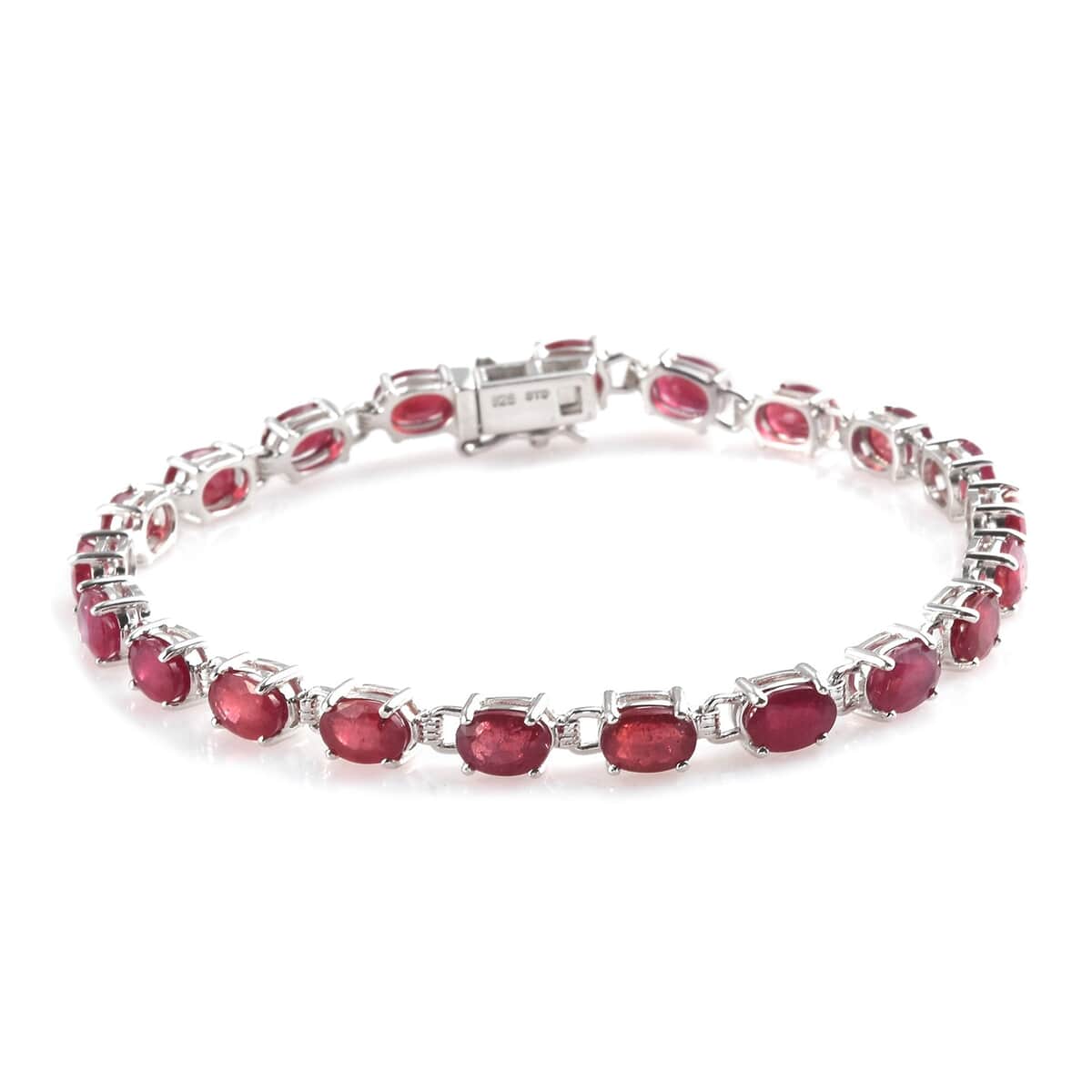 Niassa Ruby (FF) Tennis Bracelet in Platinum Over Sterling Silver (7.25 In) 19.10 ctw image number 0