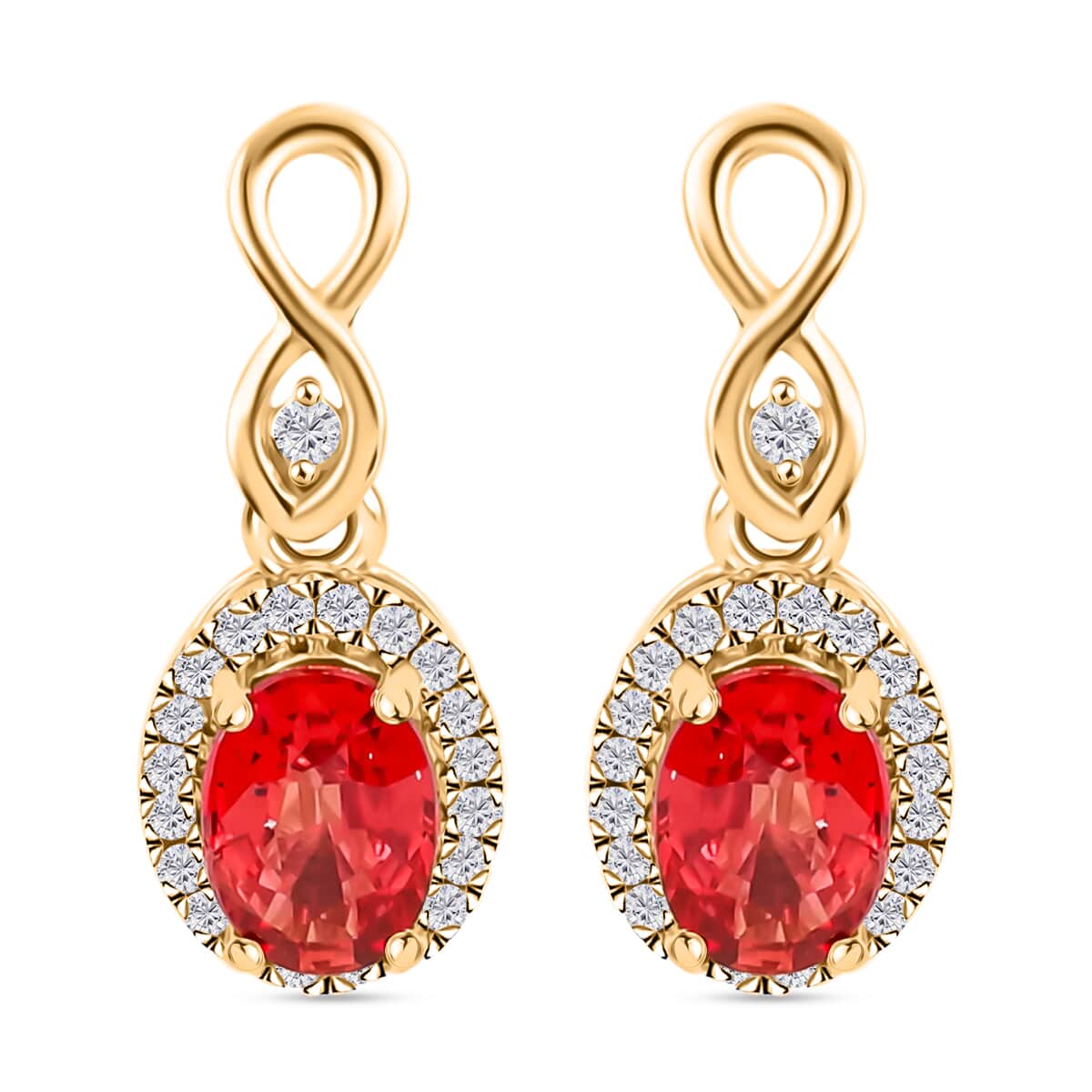 Iliana 18K Yellow Gold AAA Songea Sapphire and Diamond G-H SI Earrings 2.30 Grams 2.40 ctw image number 0