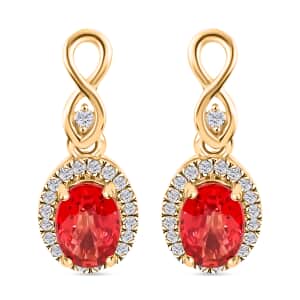 Iliana 18K Yellow Gold AAA Songea Sapphire and Diamond G-H SI Earrings 2.30 Grams 2.40 ctw