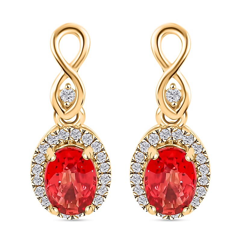 Iliana 18K Yellow Gold AAA Songea Sapphire and Diamond G-H SI Earrings 2.30 Grams 2.40 ctw