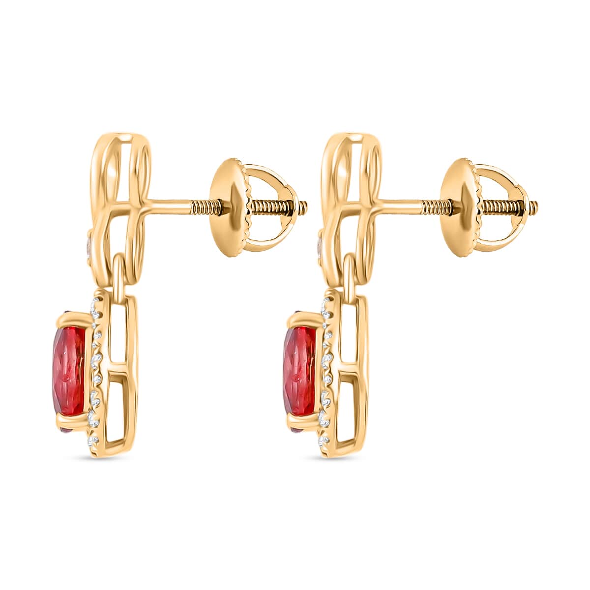 Iliana 18K Yellow Gold AAA Songea Sapphire and Diamond G-H SI Earrings 2.30 Grams 2.40 ctw image number 2