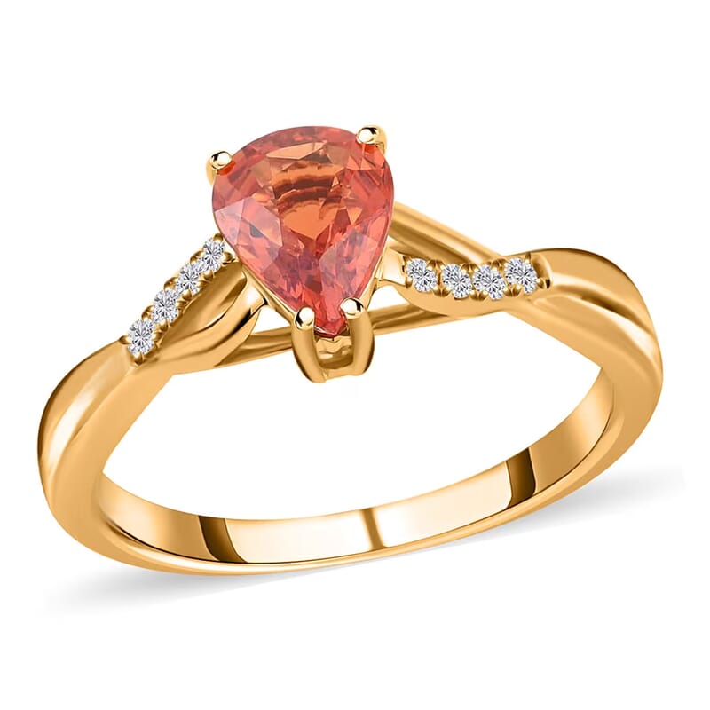 Certified and Appraised Iliana AAA Songea Sapphire and G-H SI Diamond 1.55 ctw Ring in 18K Yellow Gold (Size 6.0) 