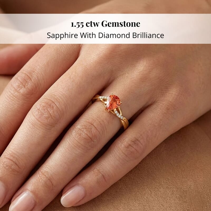 Certified and Appraised Iliana AAA Songea Sapphire and G-H SI Diamond 1.55 ctw Ring in 18K Yellow Gold (Size 6.0) 