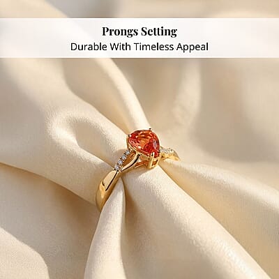 Certified and Appraised Iliana AAA Songea Sapphire and G-H SI Diamond 1.55 ctw Ring in 18K Yellow Gold (Size 6.0) 