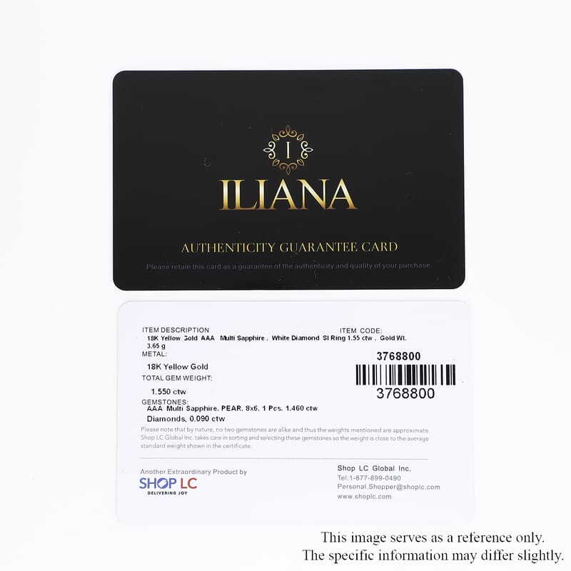 Certified and Appraised Iliana AAA Songea Sapphire and G-H SI Diamond 1.55 ctw Ring in 18K Yellow Gold (Size 6.0) 