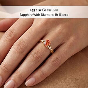 Certified and Appraised Iliana AAA Songea Sapphire and G-H SI Diamond 1.55 ctw Ring in 18K Yellow Gold (Size 8.0) 