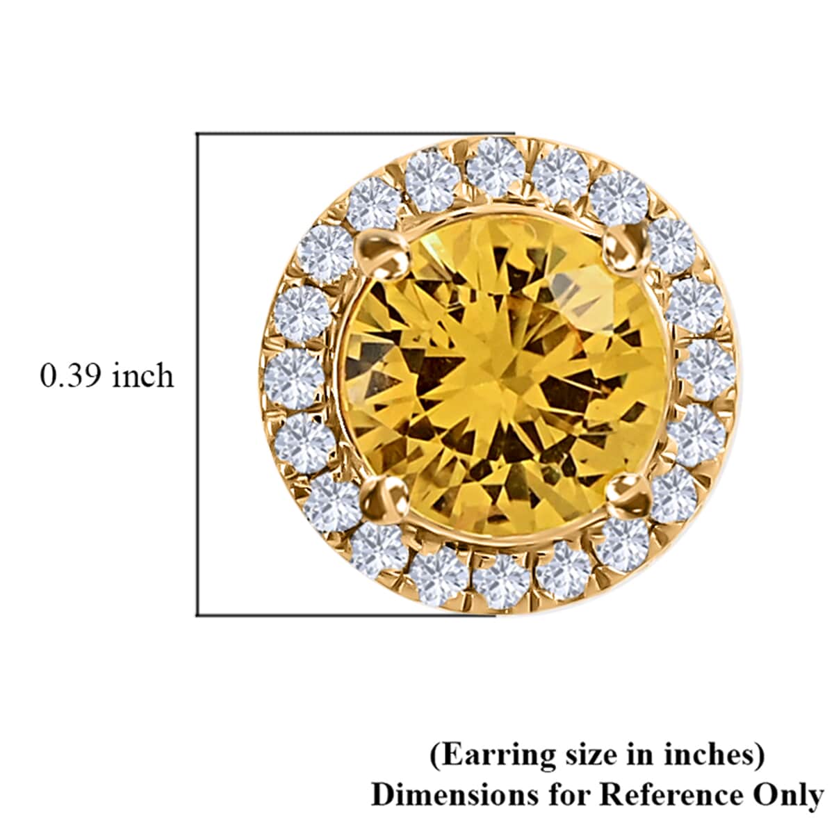 ILIANA 18K Yellow Gold AAA Yellow Sapphire and Diamond G-H SI Halo Stud Earrings 2.15 ctw image number 3