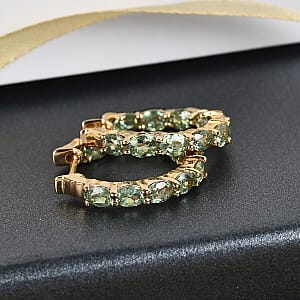 Ambanja Demantoid Garnet Inside Out Hoop Earrings in Vermeil Yellow Gold Over Sterling Silver 4.10 ctw