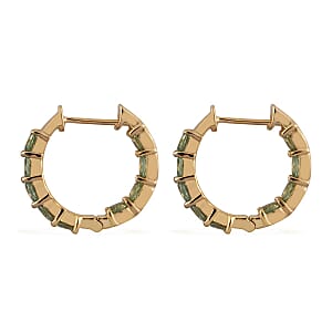 Ambanja Demantoid Garnet Inside Out Hoop Earrings in Vermeil Yellow Gold Over Sterling Silver 4.10 ctw