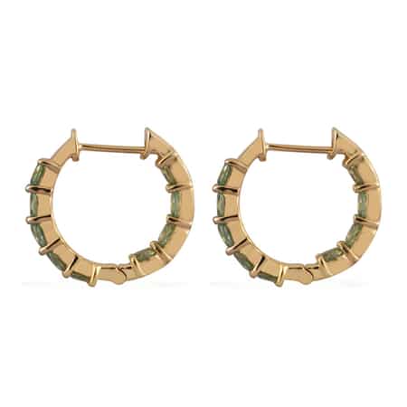 Ambanja Demantoid Garnet Inside Out Hoop Earrings in Vermeil Yellow Gold Over Sterling Silver 4.10 ctw image number 3