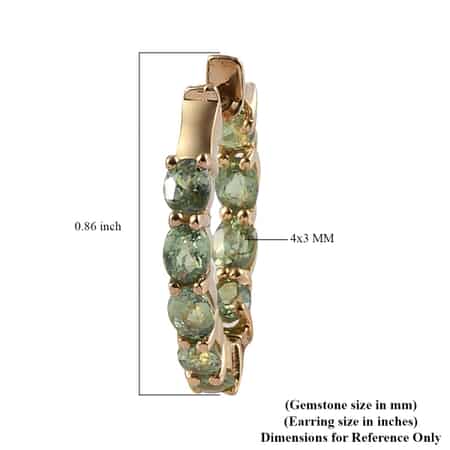 Ambanja Demantoid Garnet Inside Out Hoop Earrings in Vermeil Yellow Gold Over Sterling Silver 4.10 ctw image number 4