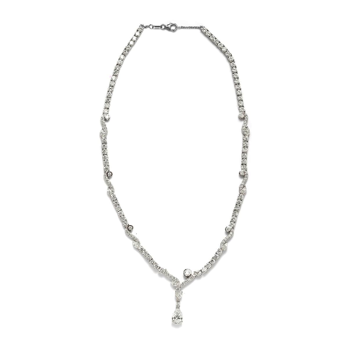 LUSTRO STELLA Made with Finest CZ Necklace 18 Inches in Platinum Over Sterling Silver 20.85 Grams 47.00 ctw image number 0