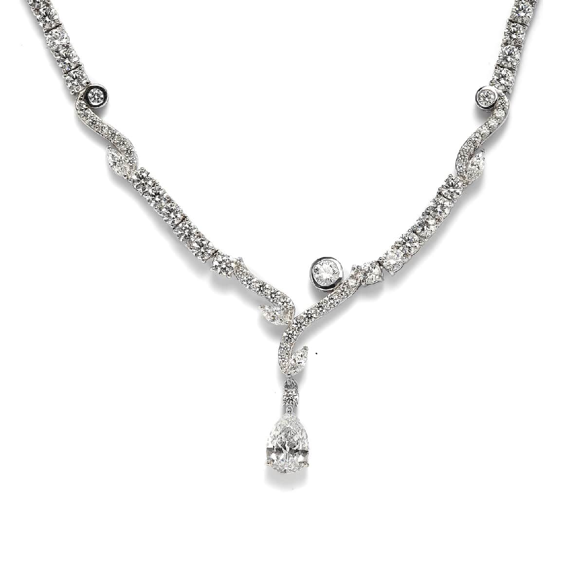 LUSTRO STELLA Made with Finest CZ Necklace 18 Inches in Platinum Over Sterling Silver 20.85 Grams 47.00 ctw image number 2