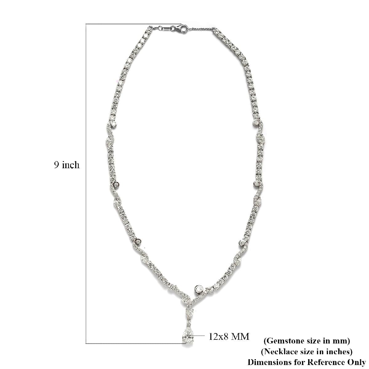 LUSTRO STELLA Made with Finest CZ Necklace 18 Inches in Platinum Over Sterling Silver 20.85 Grams 47.00 ctw image number 4
