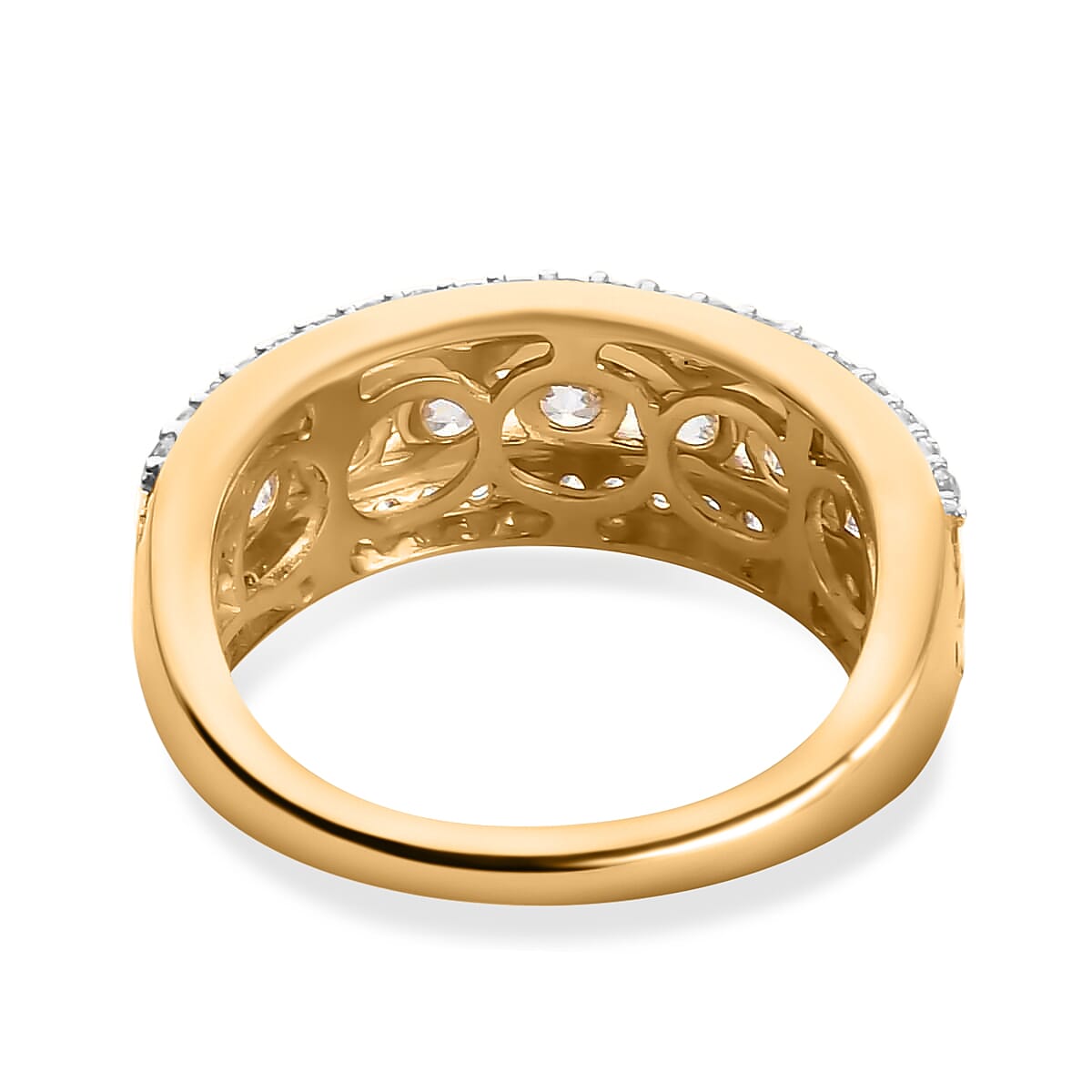 Luxoro Finest CZ Band Ring, 10K Yellow Gold Band Ring, Gold Gifts 2.30 ctw