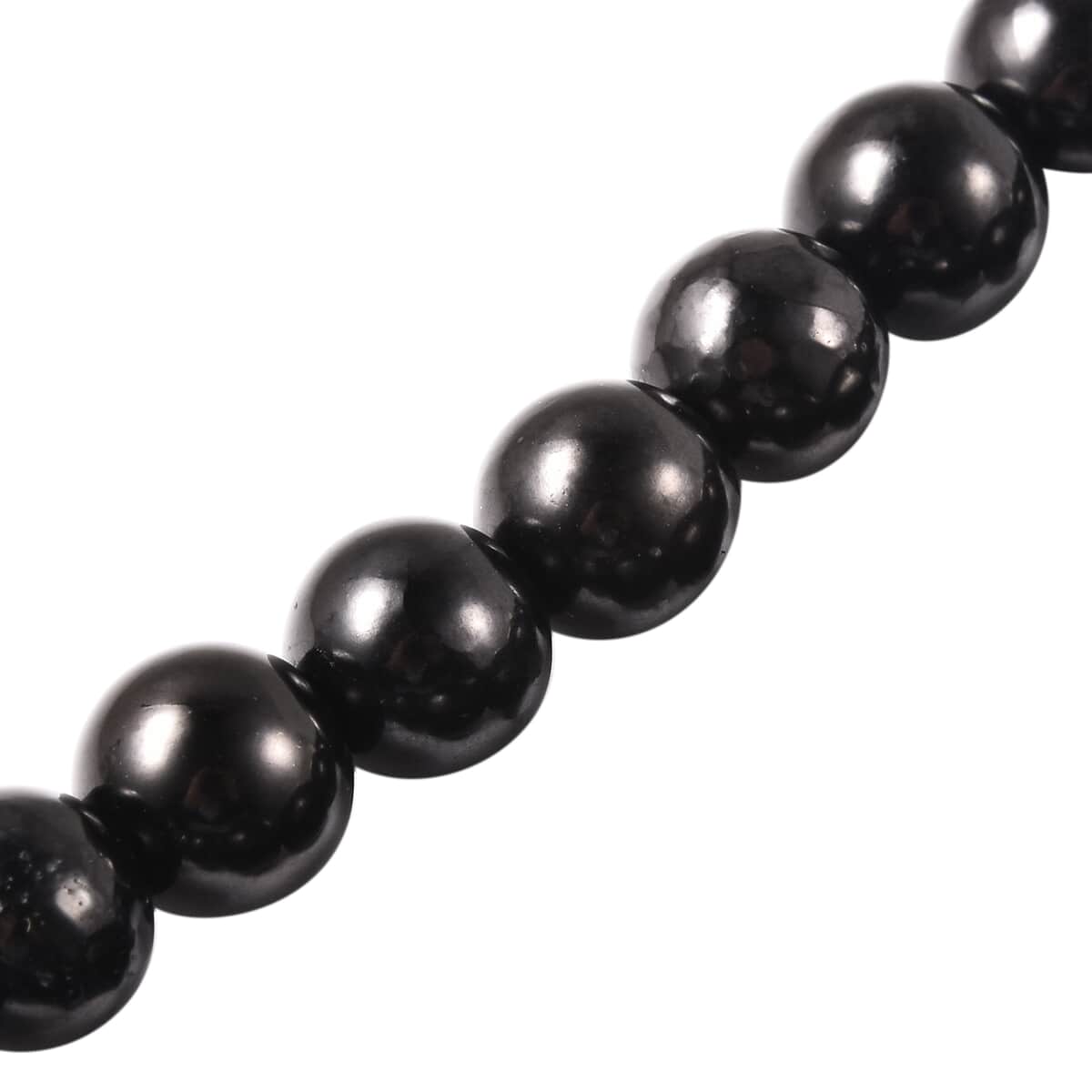 Shungite Beaded Bib Necklace 20 Inches in Rhodium Over Sterling Silver 277.50 ctw image number 2