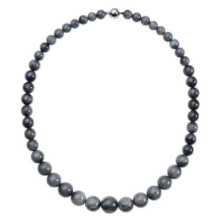 433.70 ctw Eagle Eye Beads Necklace 20 Inch in Rhodium Over Sterling Silver image number 0