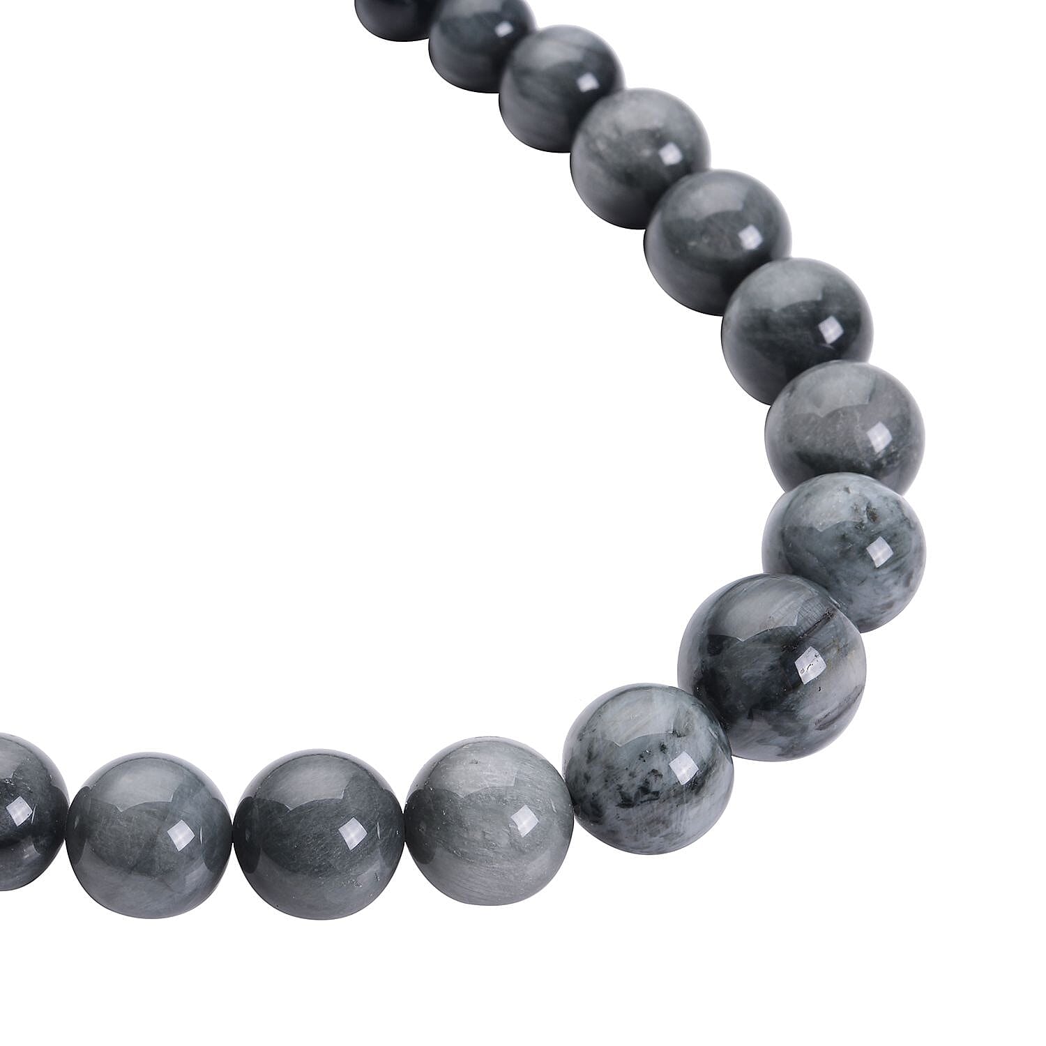 Eagle Eye Beaded Necklace 20 Inches With Magnetic Clasp in Rhodium Over Sterling Silver 433.70 ctw