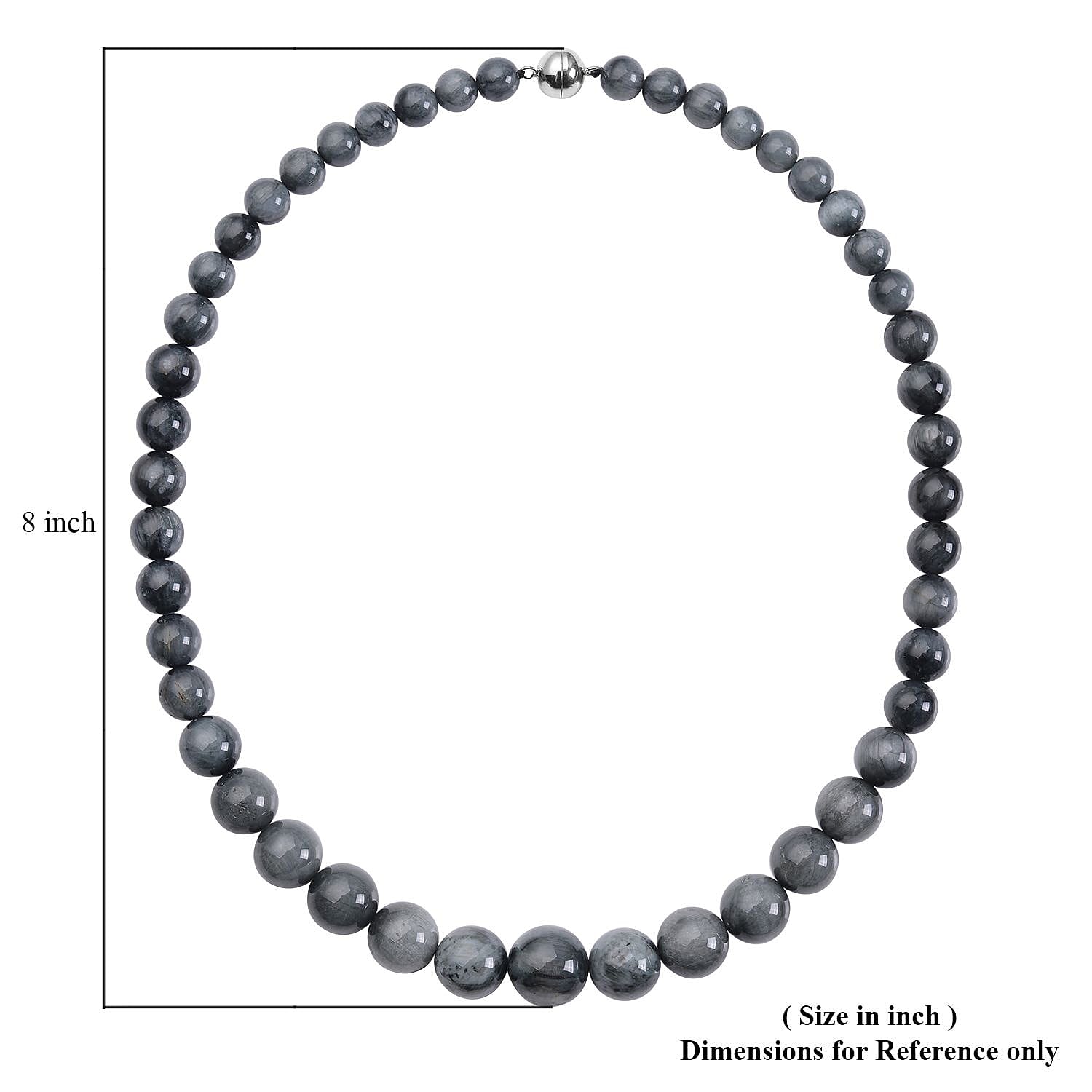 Eagle Eye Beaded Necklace 20 Inches With Magnetic Clasp in Rhodium Over Sterling Silver 433.70 ctw