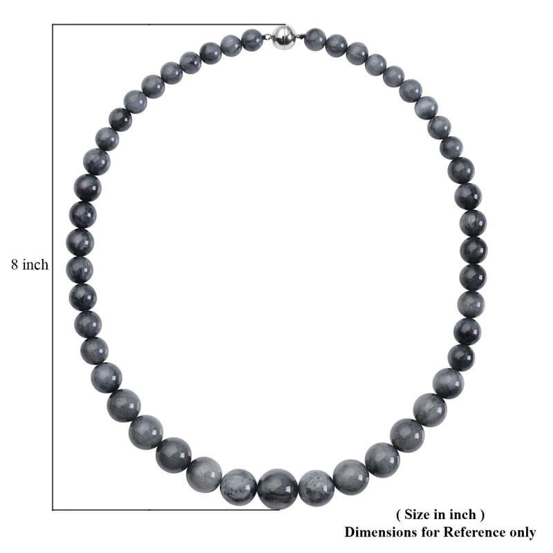 Eagle Eye Beaded Necklace 20 Inches With Magnetic Clasp in Rhodium Over Sterling Silver 433.70 ctw