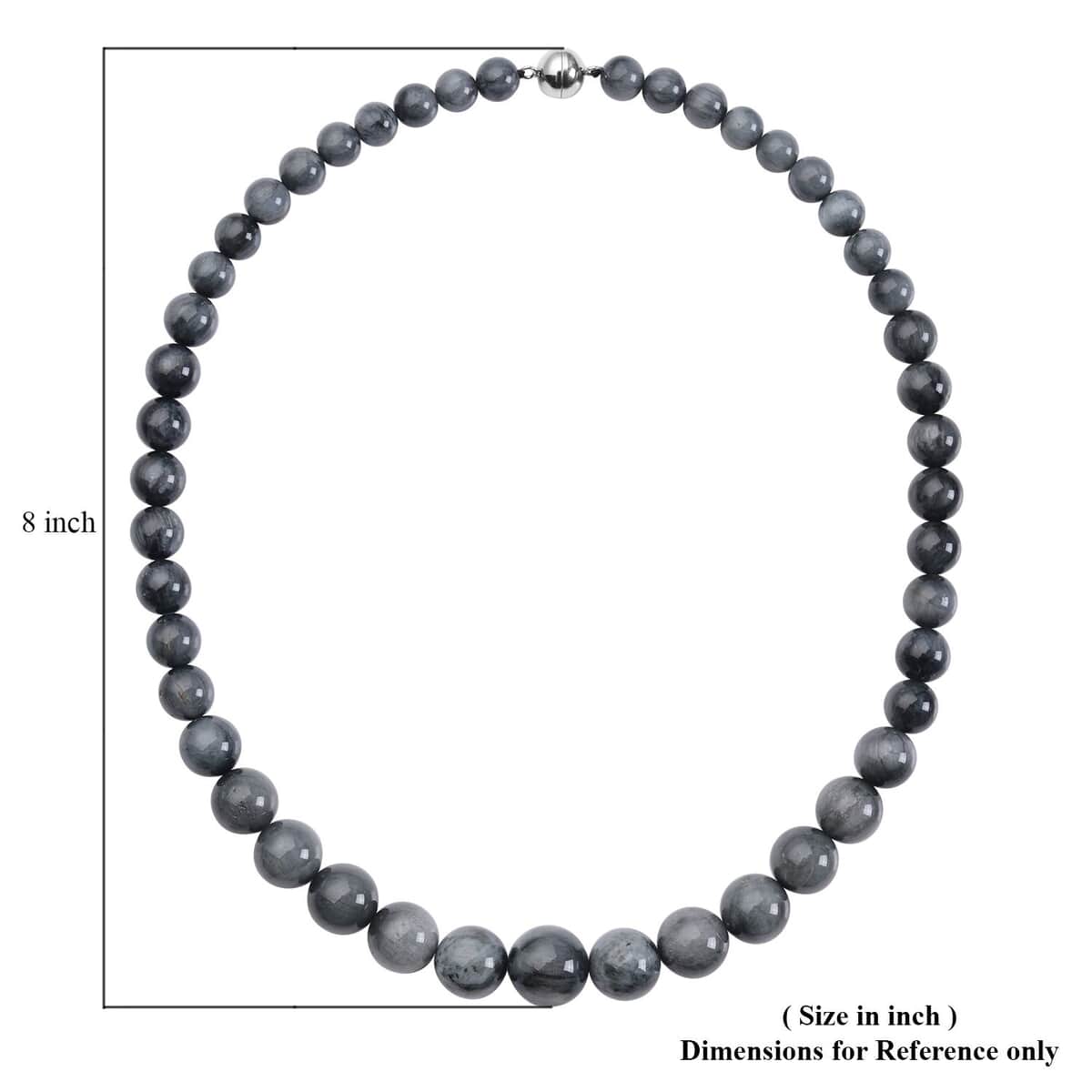 Eagle Eye Beaded Necklace 20 Inches With Magnetic Clasp in Rhodium Over Sterling Silver 433.70 ctw image number 5