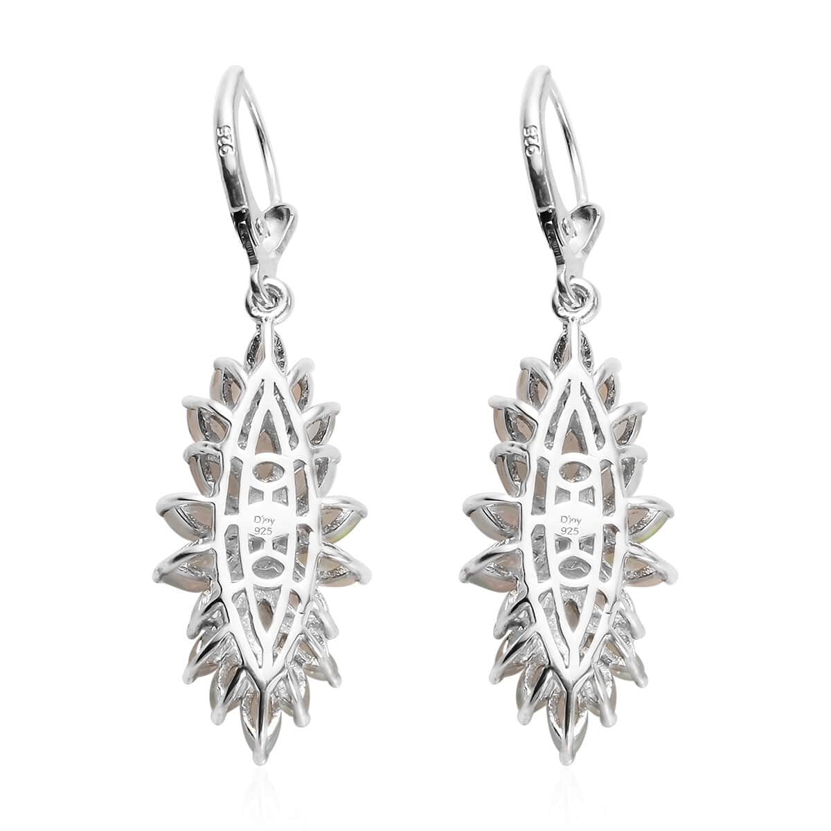 Ethiopian Welo Opal Floral Cocktail Lever Back Earrings in Platinum Over Sterling Silver 2.90 ctw image number 3