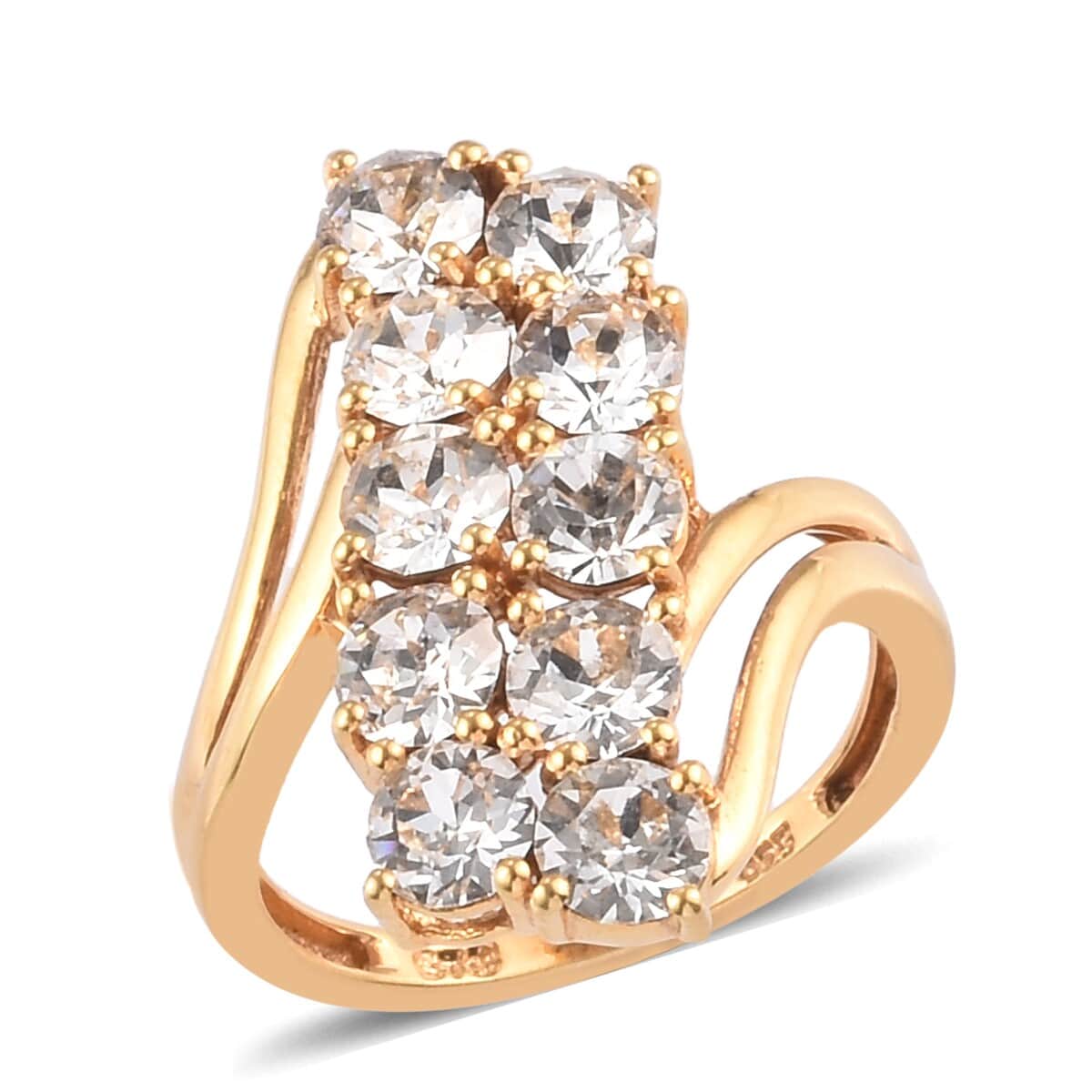 LUSTRO STELLA Made with Finest CZ Ring in 14K Yellow Gold Over Sterling Silver (Size 5.0) 1.90 ctw image number 0