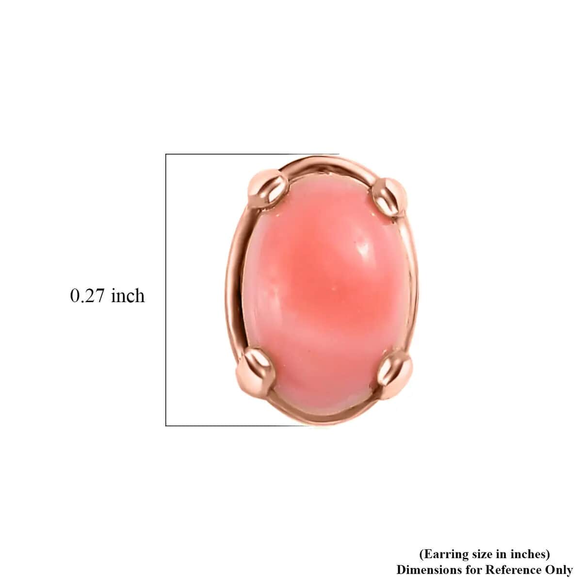 Premium Oregon Peach Opal Solitaire Stud Earrings in Vermeil Rose Gold Over Sterling Silver 0.70 ctw image number 5