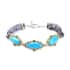 Sleeping Beauty Turquoise and Multi Gemstone Bracelet in 14K YG and Platinum Over Sterling Silver (7.00 In) 17.35 ctw image number 0