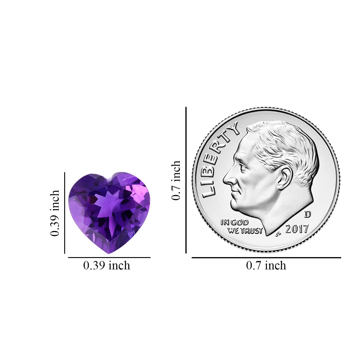 AAA Amethyst (Hrt 10 mm) 2.60 ctw | Loose Gem | Loose Gemstones | Loose Stones | Jewelry Stones image number 2