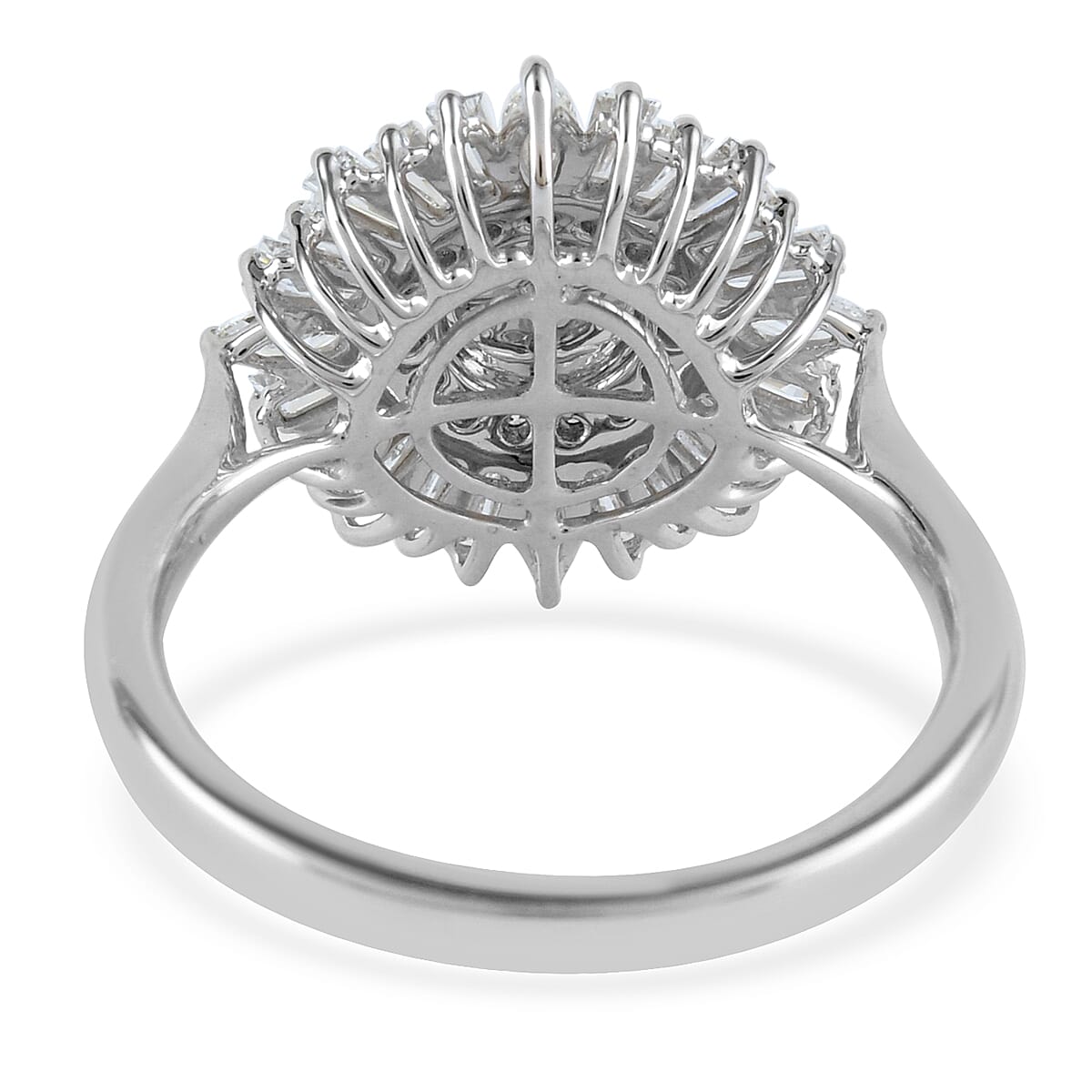 Rhapsody IGI Certified 1.00 ctw Diamond E-F VS Cluster Ring in 950 Platinum (Size 7.0) 6.65 Grams image number 3