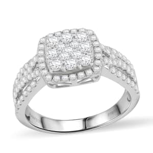 Rhapsody 950 Platinum Diamond E-F VS Cluster Ring (Size 6.0) 7.20 Grams 1.00 ctw