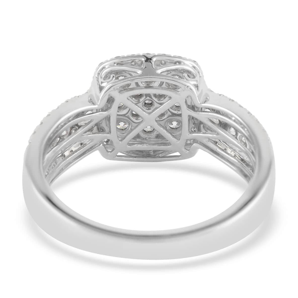 Rhapsody 950 Platinum Diamond E-F VS Cluster Ring (Size 6.0) 7.20 Grams 1.00 ctw image number 3