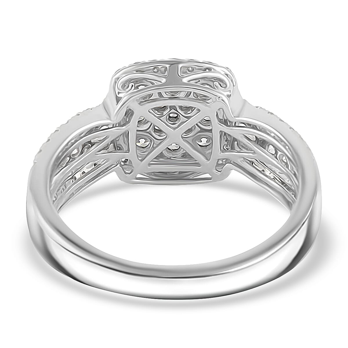 Rhapsody IGI Certified 1.00 ctw Diamond E-F VS Cluster Ring in 950 Platinum (Size 7.0) 7.20 Grams image number 3