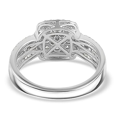 Rhapsody 950 Platinum IGI Certified E-F VS Diamond Cluster Ring (Size 8.0) 7.20 Grams 1.00 ctw