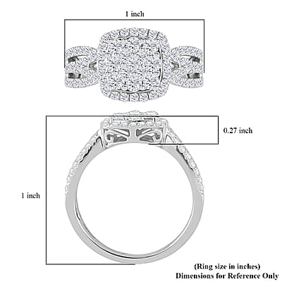 Rhapsody 950 Platinum IGI Certified E-F VS Diamond Cluster Ring (Size 8.0) 7.20 Grams 1.00 ctw