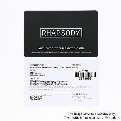 Rhapsody 950 Platinum IGI Certified E-F VS Diamond Cluster Ring (Size 8.0) 7.20 Grams 1.00 ctw