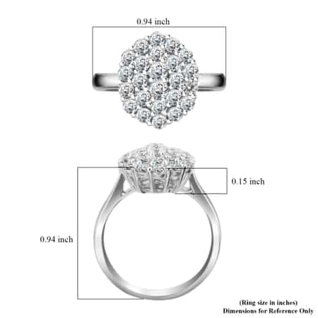 Rhapsody 950 Platinum IGI Certified E-F VS Diamond Cluster Ring (Size 10.0) 7.50 Grams 1.00 ctw image number 4