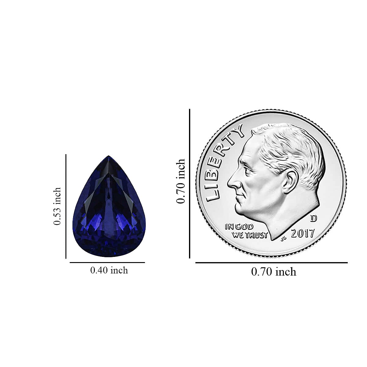 Certified and Appraised Flawless AAAA Tanzanite (Pear Free Size) 6.00 ctw image number 3