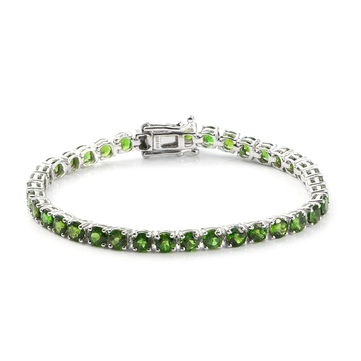 13.50 ctw Natural Russian Diopside Bracelet in Platinum Over Sterling Silver (6.75 In) image number 0