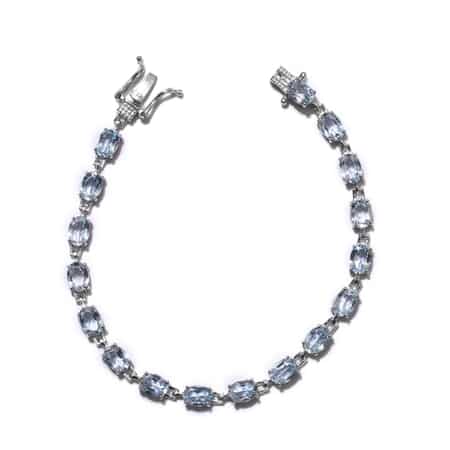 Blue Topaz Bracelet in Platinum Over Sterling Silver (7.50 In) 17.00 ctw image number 0