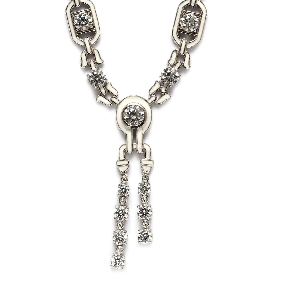 LUSTRO STELLA Made with Finest CZ Necklace 18 Inches in Platinum Over Sterling Silver 28.25 Grams 25.50 ctw image number 2