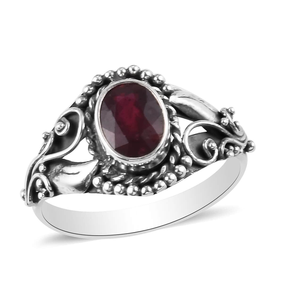 Niassa Ruby (FF) Ring in Platinum Over Sterling Silver (Size 9.0) 2.60 ctw image number 0